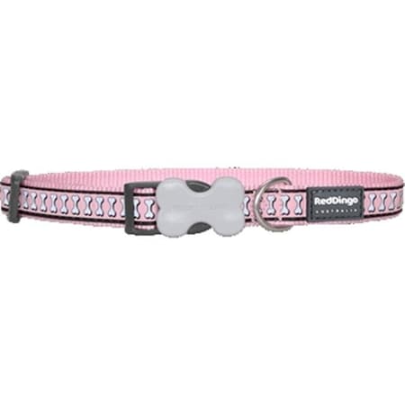Red Dingo DC-RB-PK-SM Dog Collar Reflective Pink; Small